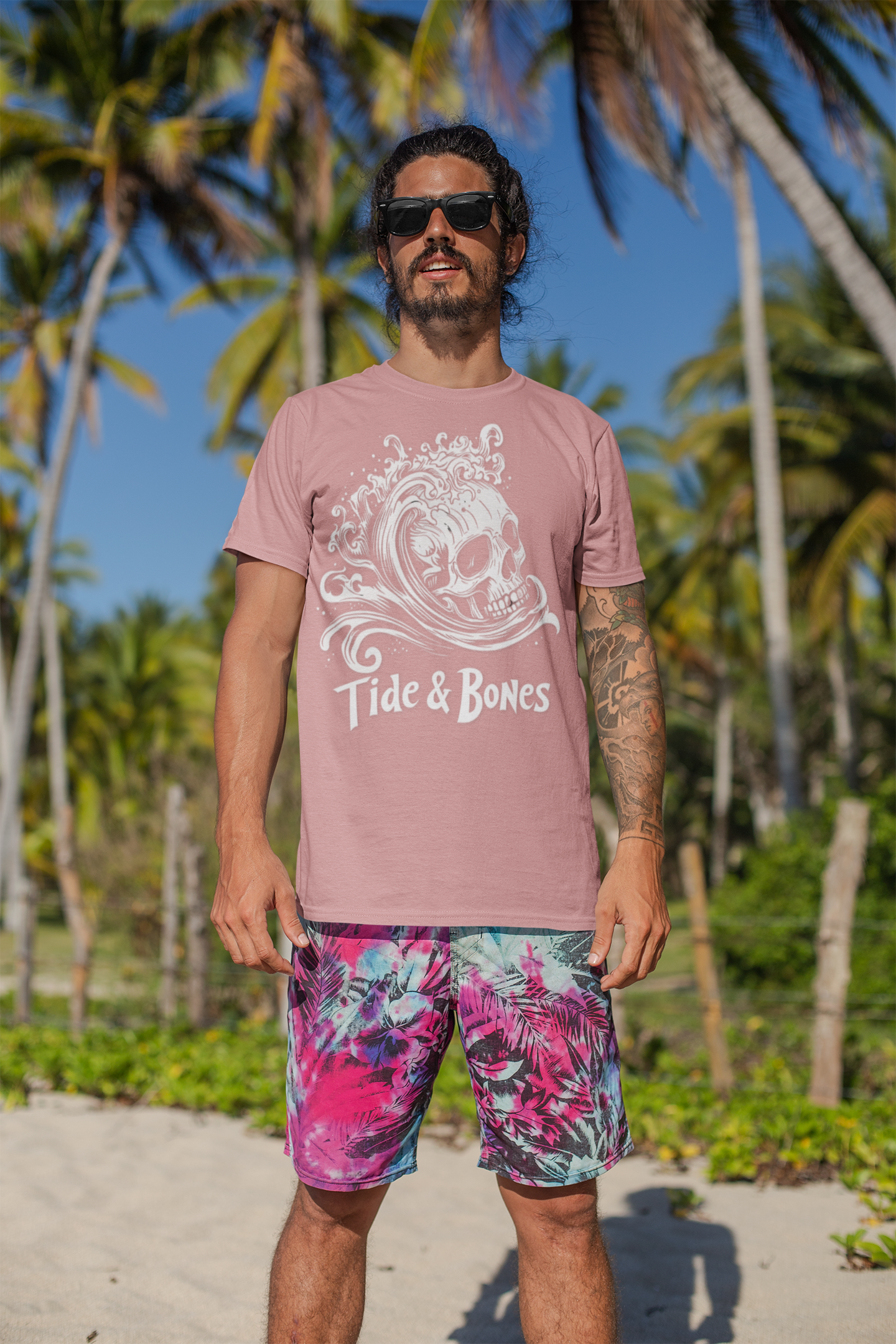 Tide & Bones Skull and Waves t-shirt