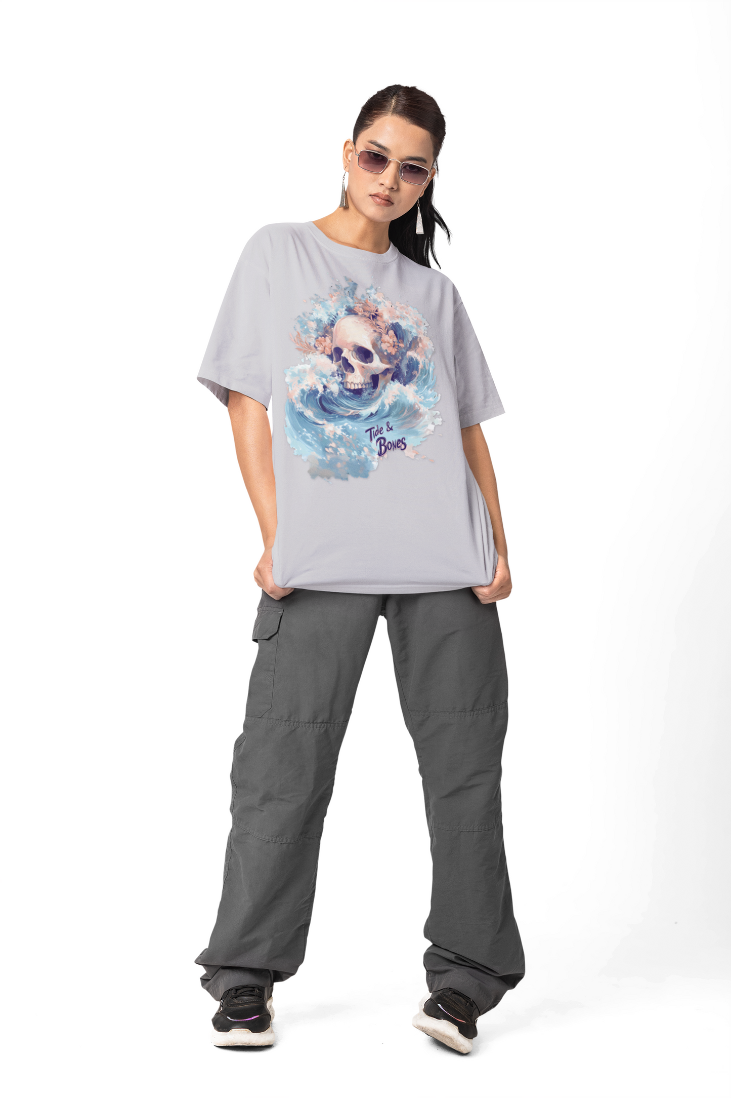 Skull with crashing wave T-shirt