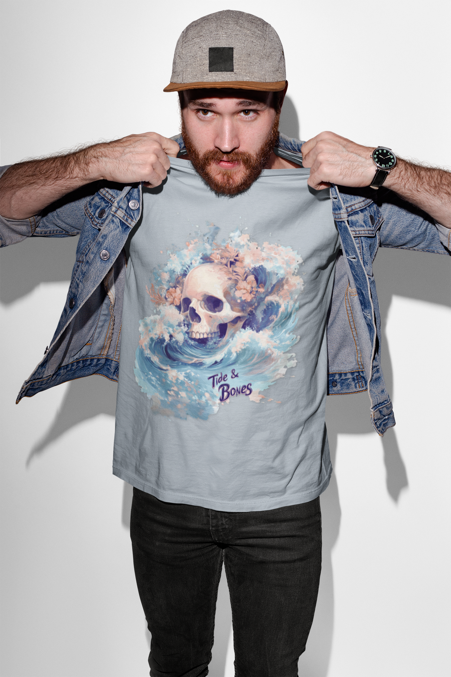 Skull with crashing wave T-shirt