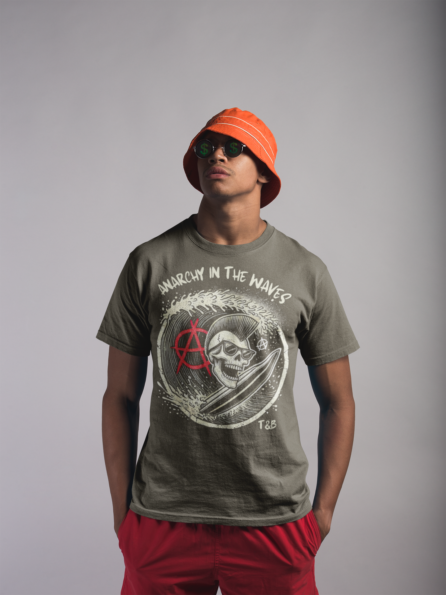 Anarchy in the Waves Punk Skull Design