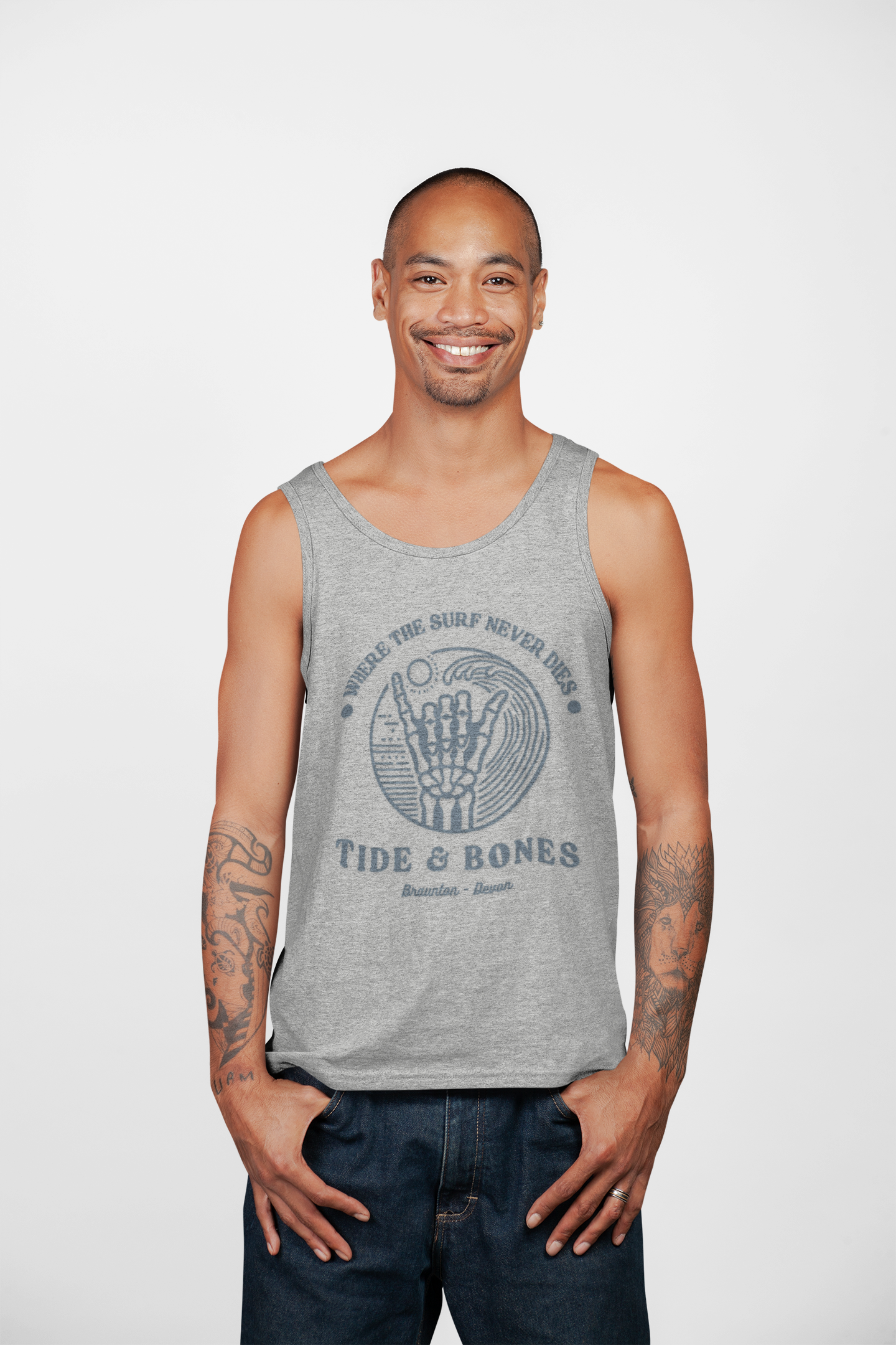 Tank Top Vest - Tide & Bones 'Where the surf never dies' Beach Vibes Unisex Jersey