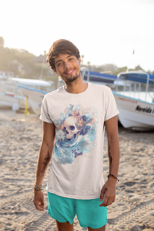 Skull with crashing wave T-shirt