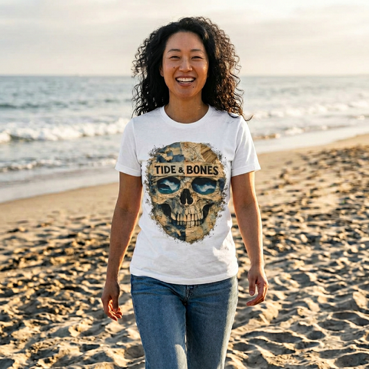 Tide & Bones Skull Tee — Coastal Skull Graphic T-Shirt