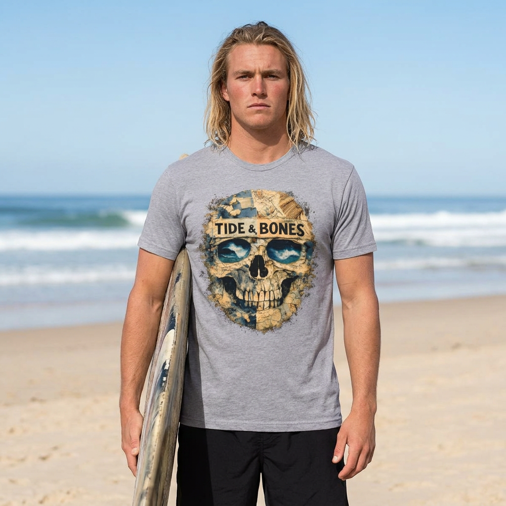 Tide & Bones Skull Tee — Coastal Skull Graphic T-Shirt