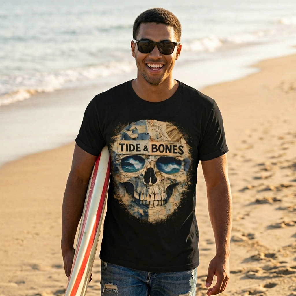 Tide & Bones Skull Tee — Coastal Skull Graphic T-Shirt